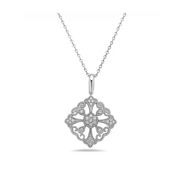 Vintage Style Diamond Pendant/Necklace Image 5 Blue Marlin Jewelry, Inc. Islamorada, FL