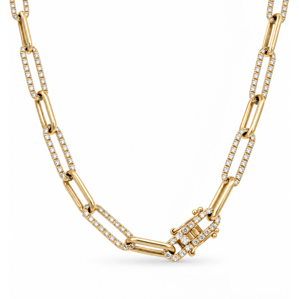 14K Paperclip Diamond Necklace Blue Marlin Jewelry, Inc. Islamorada, FL
