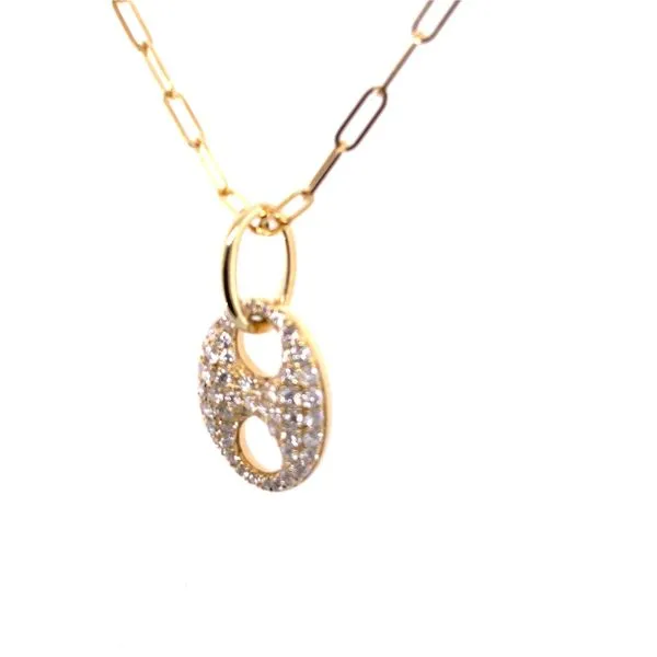 Dilamani Pave Diamond Medium Mariner Loop Pendant with Paperclip Chain Blue Marlin Jewelry, Inc. Islamorada, FL