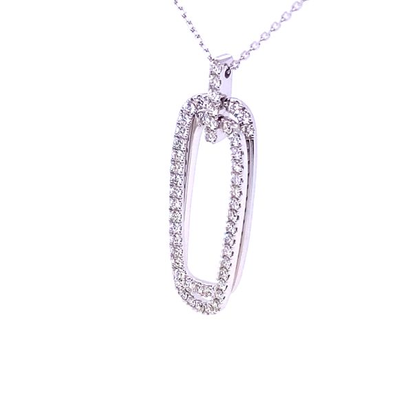 Diamond Double Paperclip Pendant Necklace Image 2 Blue Marlin Jewelry, Inc. Islamorada, FL