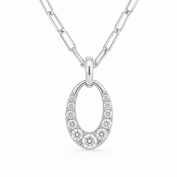 Diamond Oval Clip Necklace Blue Marlin Jewelry, Inc. Islamorada, FL