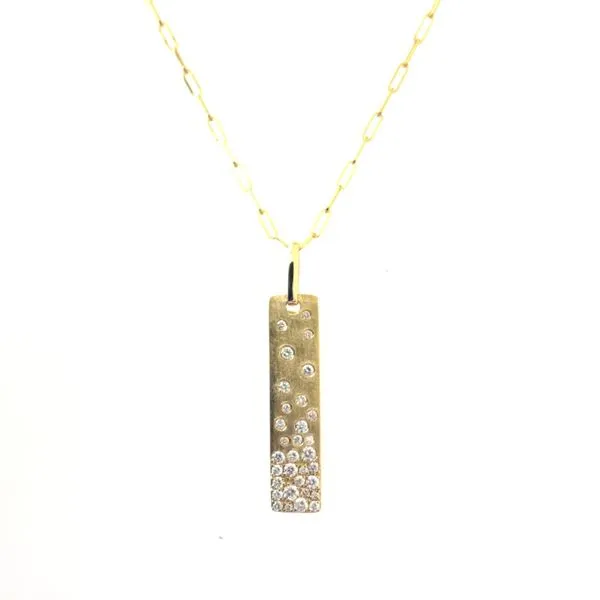 Dilamani Diamond Vertical Bar Pendant with Paperclip Necklace Blue Marlin Jewelry, Inc. Islamorada, FL