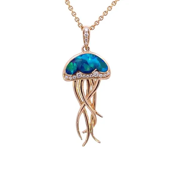 14K Opal Jellyfish Necklace Blue Marlin Jewelry, Inc. Islamorada, FL