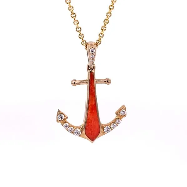 14K Spiny Anchor Necklace Blue Marlin Jewelry, Inc. Islamorada, FL
