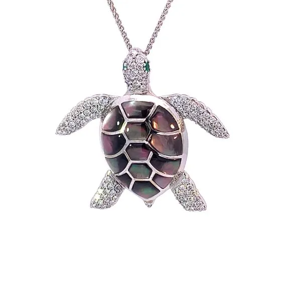 14K White Gold Turtle Diamond Necklace Blue Marlin Jewelry, Inc. Islamorada, FL