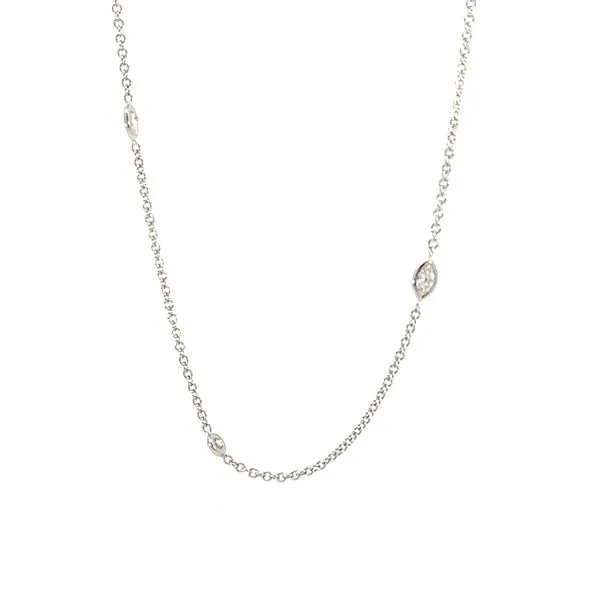 14 Karat White Gold Mixed Shape Diamond Necklace Blue Marlin Jewelry, Inc. Islamorada, FL