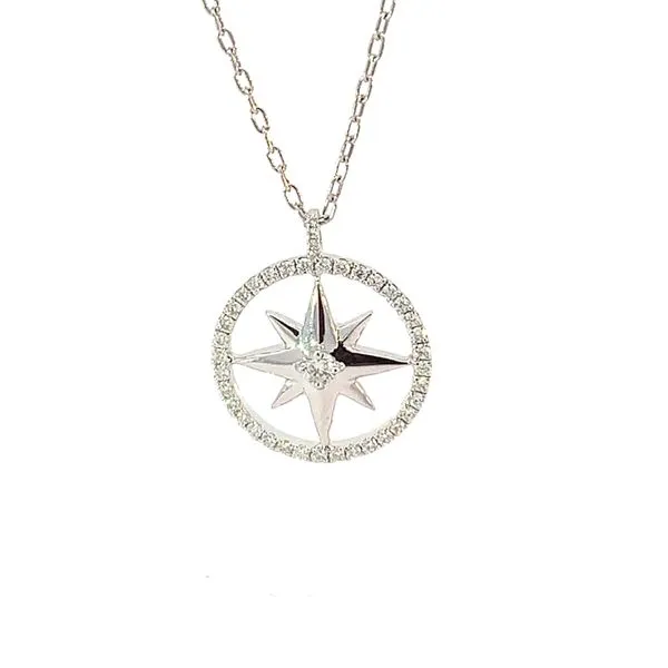 18K Diamond Compass Necklace Blue Marlin Jewelry, Inc. Islamorada, FL