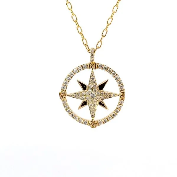 18K Diamond Compass Necklace Blue Marlin Jewelry, Inc. Islamorada, FL