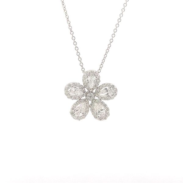 18KW Diamond Flower Necklace Blue Marlin Jewelry, Inc. Islamorada, FL