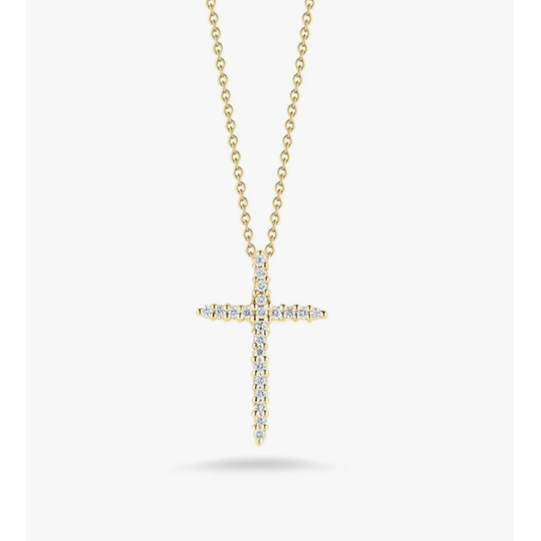 Roberto Coin Diamond Sliver Cross Necklace Blue Marlin Jewelry, Inc. Islamorada, FL