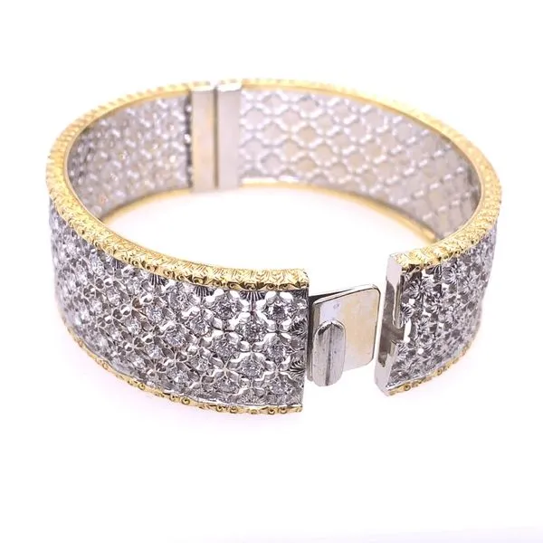 Two Tone Checker Board Diamond Bangle Bracelet Image 2 Blue Marlin Jewelry, Inc. Islamorada, FL