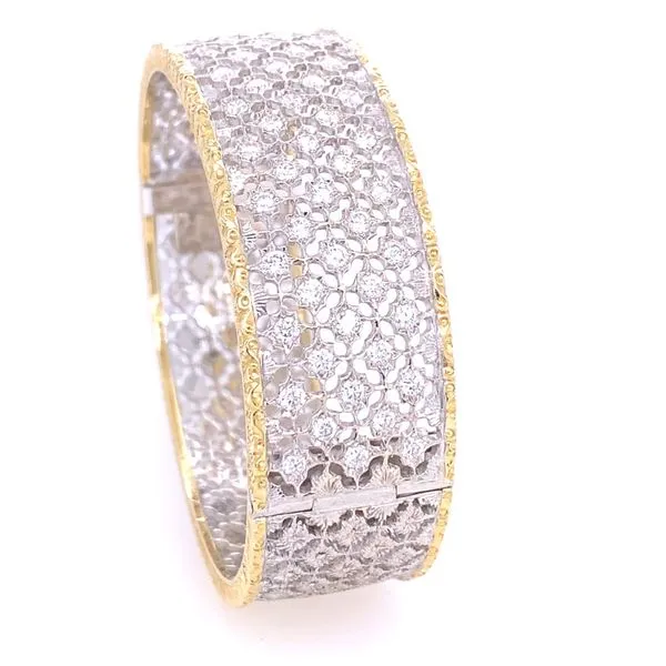 Two Tone Checker Board Diamond Bangle Bracelet Image 3 Blue Marlin Jewelry, Inc. Islamorada, FL