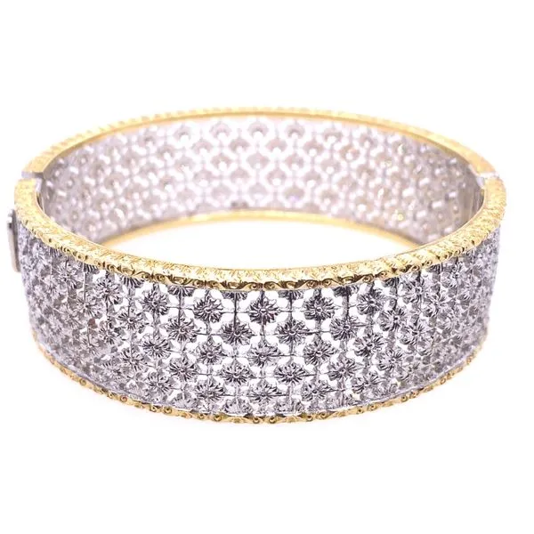 Two Tone Checker Board Diamond Bangle Bracelet Image 4 Blue Marlin Jewelry, Inc. Islamorada, FL