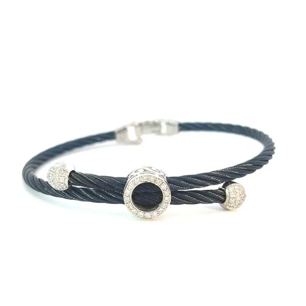 18KW Navy Cable Bracelet Blue Marlin Jewelry, Inc. Islamorada, FL