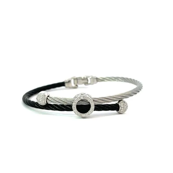 18KWBlack and Grey Cable Bracelet with Diamonds Blue Marlin Jewelry, Inc. Islamorada, FL