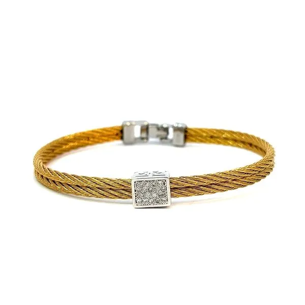 18KW Yellow Cable Bracelet with Diamonds Blue Marlin Jewelry, Inc. Islamorada, FL