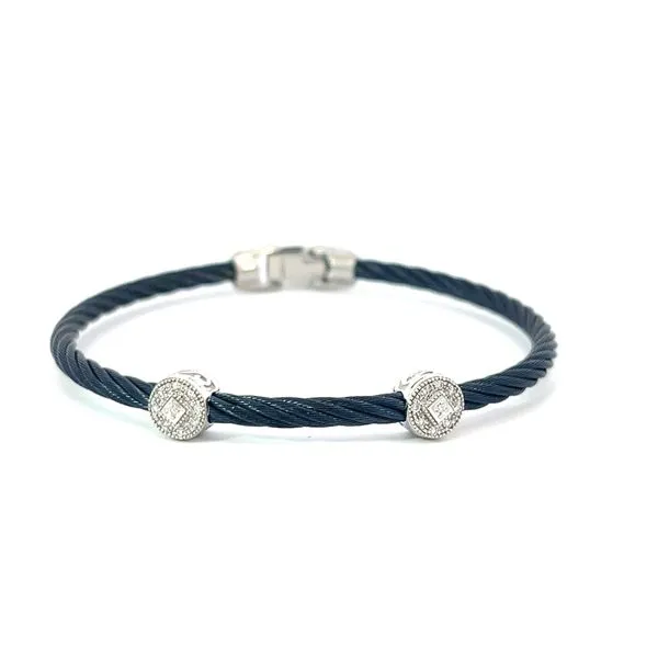18KW Navy Cable Bracelet with Diamonds Blue Marlin Jewelry, Inc. Islamorada, FL