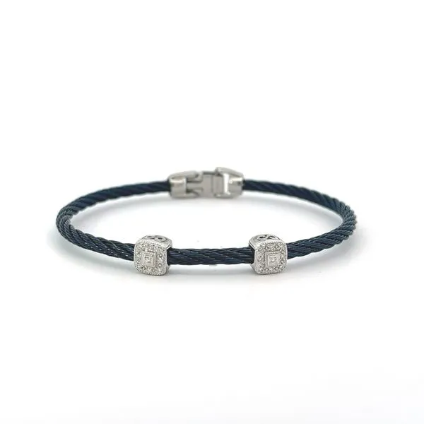 18KW Blue Cable Braclet with Diamonds Blue Marlin Jewelry, Inc. Islamorada, FL