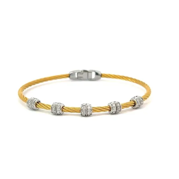 18KW Yellow Cable Bracelet with Diamonds Blue Marlin Jewelry, Inc. Islamorada, FL