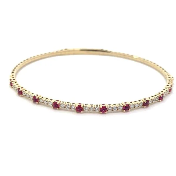 14K Yellow Gold Ruby and Diamond Bangle Blue Marlin Jewelry, Inc. Islamorada, FL