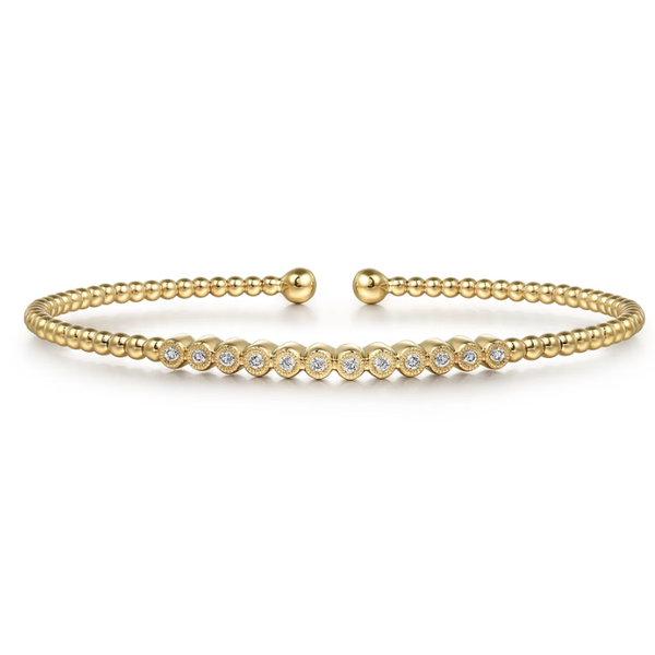 14K Diamond Beaded Bangle Blue Marlin Jewelry, Inc. Islamorada, FL