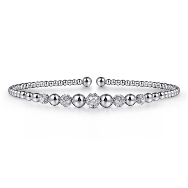 14KW Diamond Beaded Cuff Blue Marlin Jewelry, Inc. Islamorada, FL