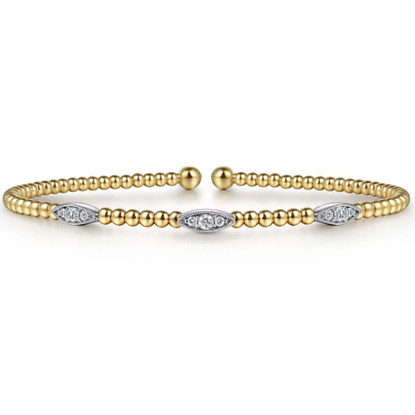 14K TWO TONE DIAMOND CUFF Blue Marlin Jewelry, Inc. Islamorada, FL