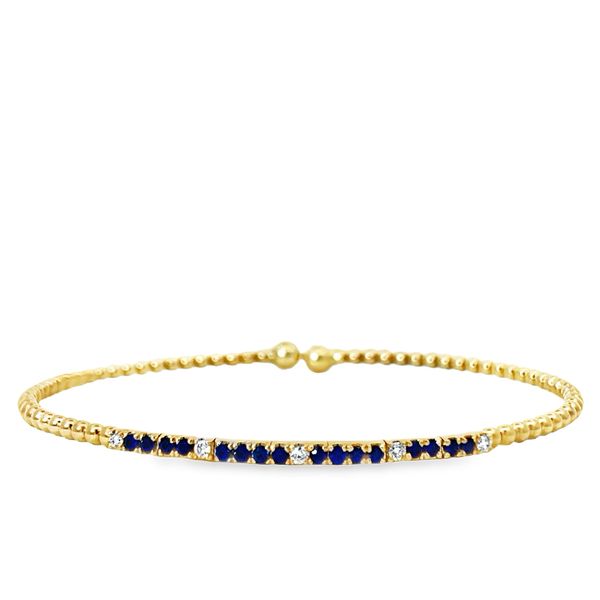 14K SAPPHIRE BEADED SAPPHIRE BANGLE Blue Marlin Jewelry, Inc. Islamorada, FL