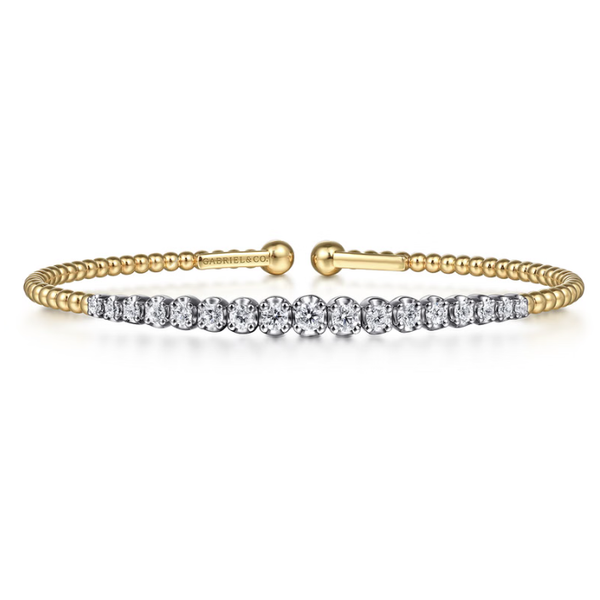 14K Two-Tone Graduated Diamond Cuff Blue Marlin Jewelry, Inc. Islamorada, FL
