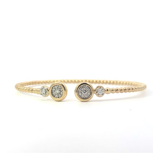 14K Two-Tone Diamond Open Bangle Blue Marlin Jewelry, Inc. Islamorada, FL