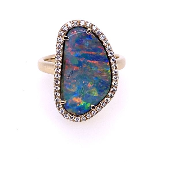 Parle Women's  Australian Boulder Opal and Diamond Ring Blue Marlin Jewelry, Inc. Islamorada, FL