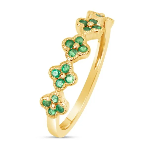 Dilamani 5 Clover Emerald Florette Band/ Ring Blue Marlin Jewelry, Inc. Islamorada, FL