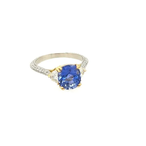 Ceylan Cornflower Blue Sapphire and Diamond Ring Image 2 Blue Marlin Jewelry, Inc. Islamorada, FL