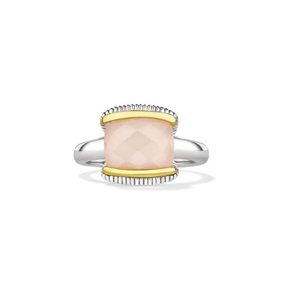 Judith Ripka Eternity Ring with Rose Quartz Over Pink Mother