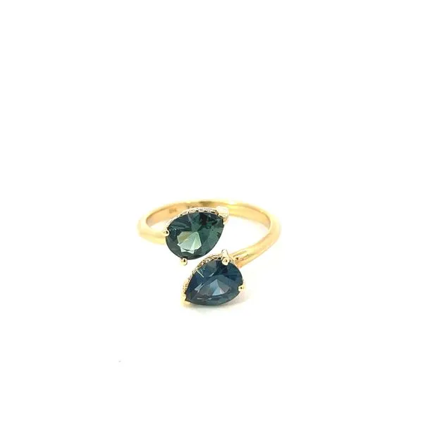 18K Sapphire and Hidden Diamonds Bypass Ring Blue Marlin Jewelry, Inc. Islamorada, FL