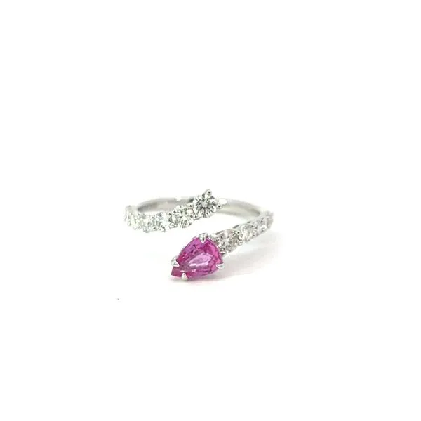 18K White Gold Diamond and Pink Sapphire Ring Blue Marlin Jewelry, Inc. Islamorada, FL