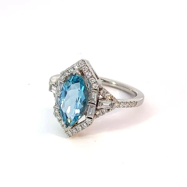 Aquamarine and Diamond Platinum Ring Blue Marlin Jewelry, Inc. Islamorada, FL