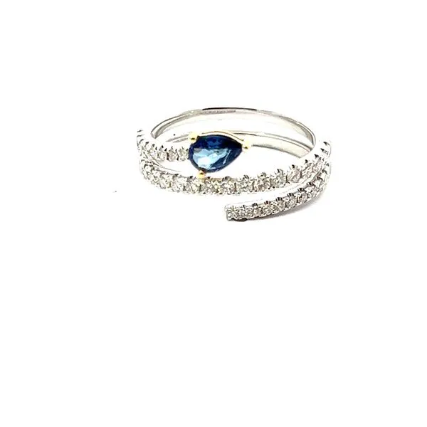 SAPPHIRE AND DIAMOND, DOUBLE SHANK BYPASS RING Blue Marlin Jewelry, Inc. Islamorada, FL