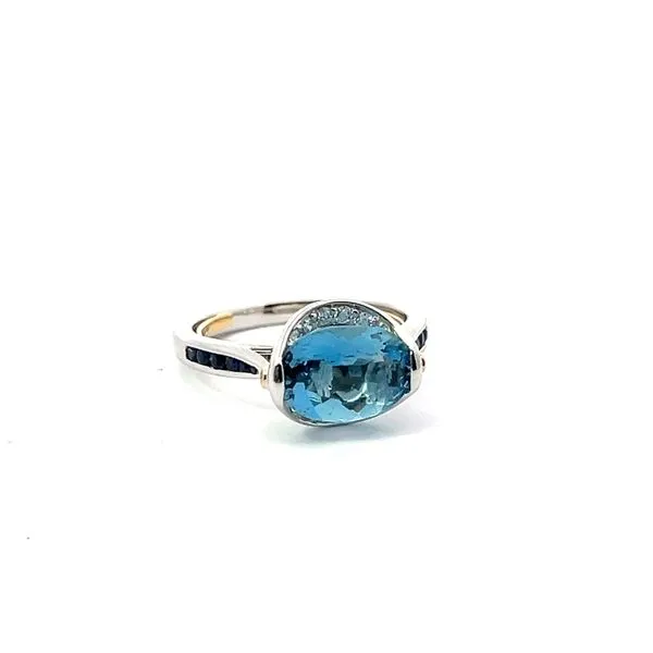 AQUAMARINE AND SAPPHIRE OVAL RING Blue Marlin Jewelry, Inc. Islamorada, FL
