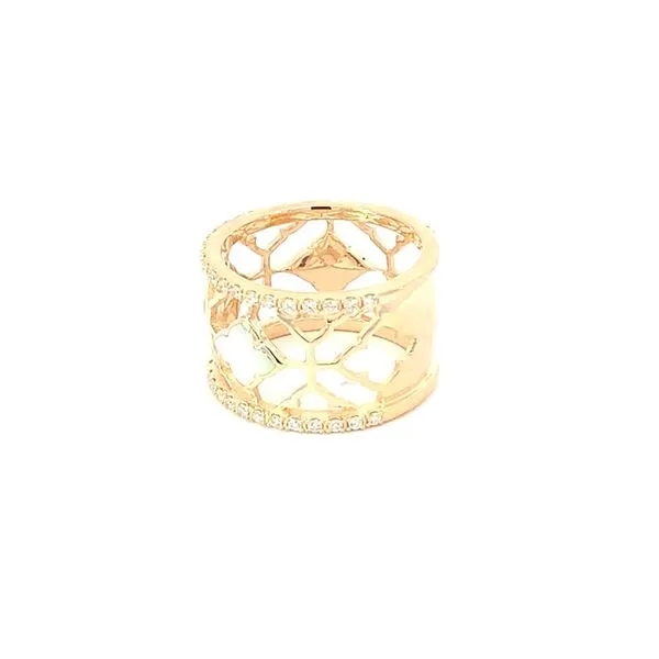 14K Diamond and Mother-of-Pearl Wide Band Image 3 Blue Marlin Jewelry, Inc. Islamorada, FL