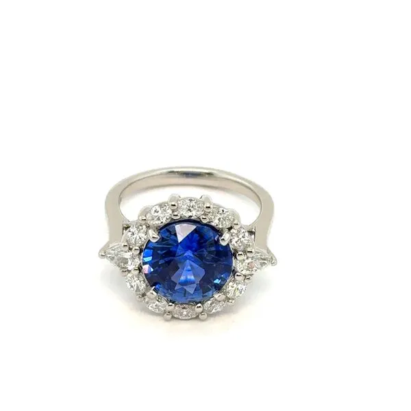 Sri Lanka Blue Sapphire and Diamond Ring Image 2 Blue Marlin Jewelry, Inc. Islamorada, FL