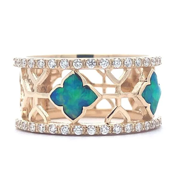 14K Diamond Opal Ring Image 2 Blue Marlin Jewelry, Inc. Islamorada, FL