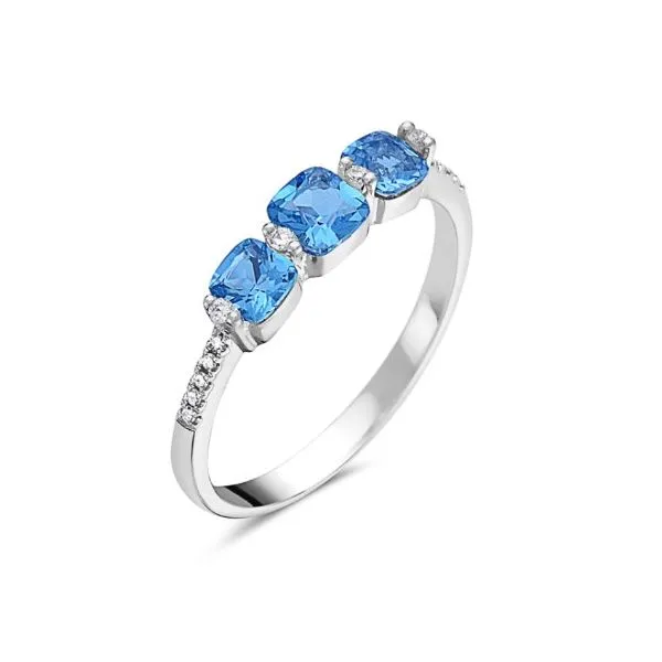 Blue Topaz  Ring with Diamonds Blue Marlin Jewelry, Inc. Islamorada, FL