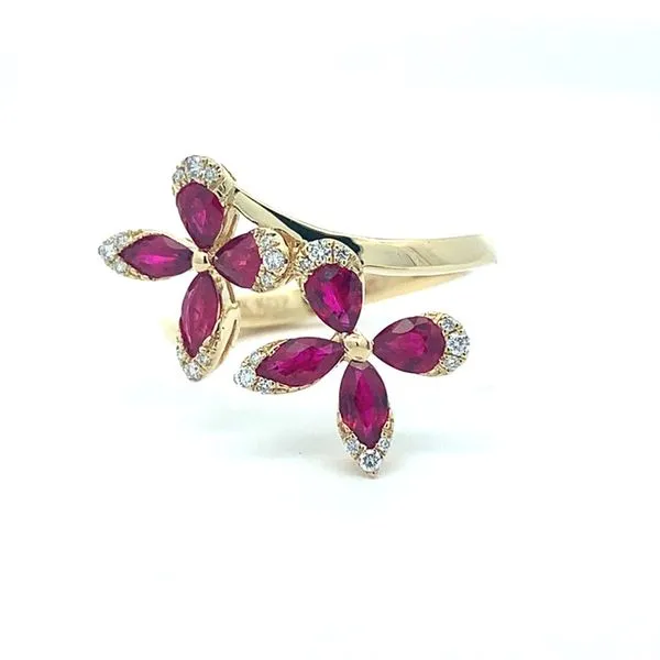 18K Ruby and Diamond Bypass Ring Blue Marlin Jewelry, Inc. Islamorada, FL