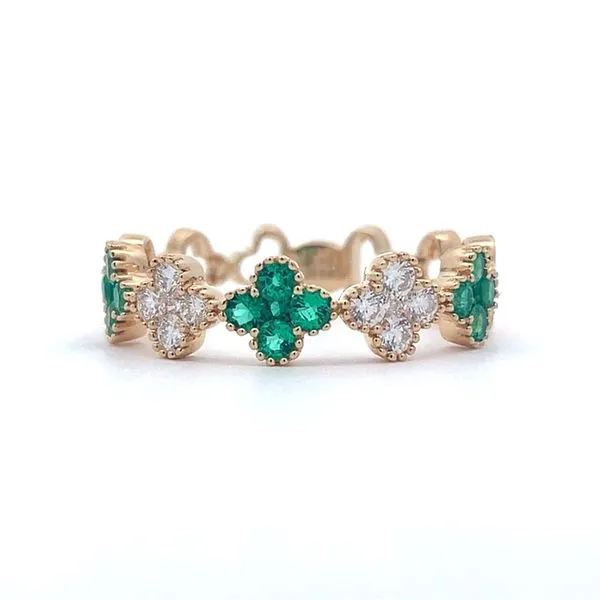 18k Emerald and Diamond Floret Ring Blue Marlin Jewelry, Inc. Islamorada, FL