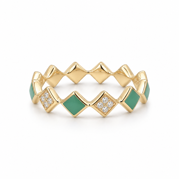 14K Diamond and Chrysoprase Ring Blue Marlin Jewelry, Inc. Islamorada, FL