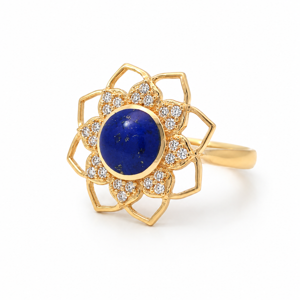 14K Flower Lapis Lazuli Ring Blue Marlin Jewelry, Inc. Islamorada, FL