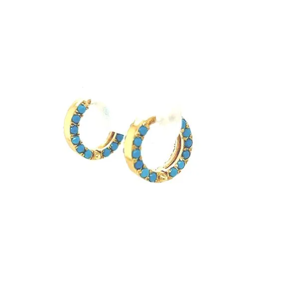 Turquoise Huggie Earrings Blue Marlin Jewelry, Inc. Islamorada, FL