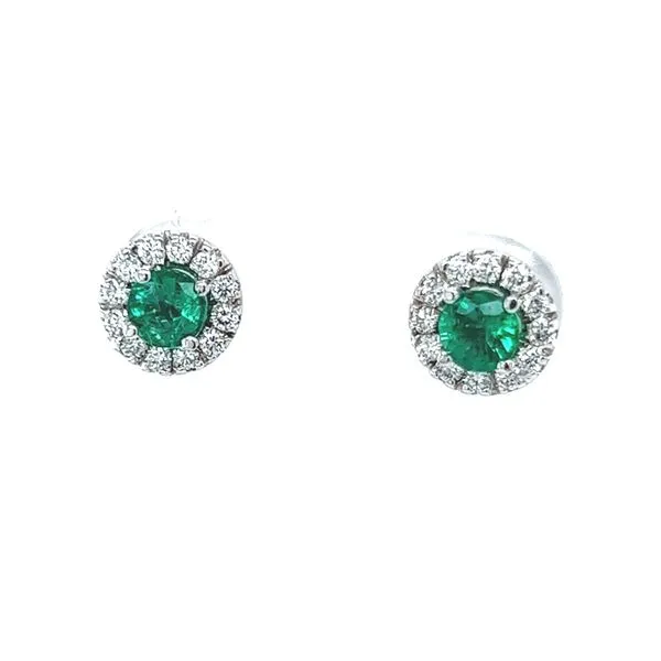 Emerald Halo Earrings Blue Marlin Jewelry, Inc. Islamorada, FL