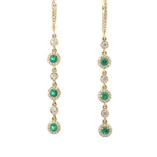 14K Diamond and Emerald Leverback Earrings Blue Marlin Jewelry, Inc. Islamorada, FL